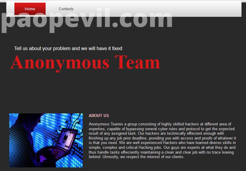 trang chủ anonymous team