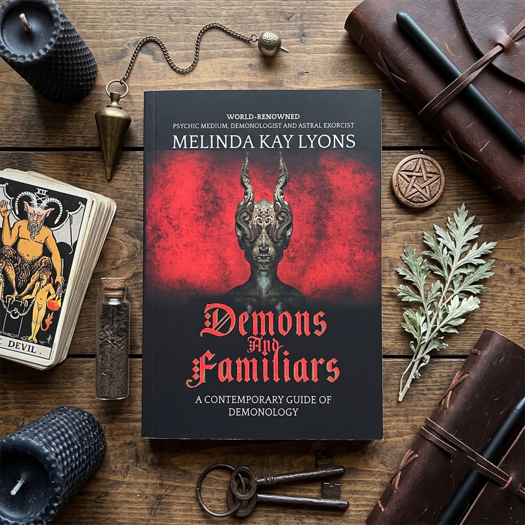 Hình ảnh trong bài viết Demons and Familiars - Melinda Kay Lyons Ảnh chụp quyển sách "Demons and Familiars" của Melinda Kay Lyons.